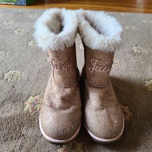 Juicy Coutuer fall winter boots girls size 4 women's 5.5 pink glitter FAIR